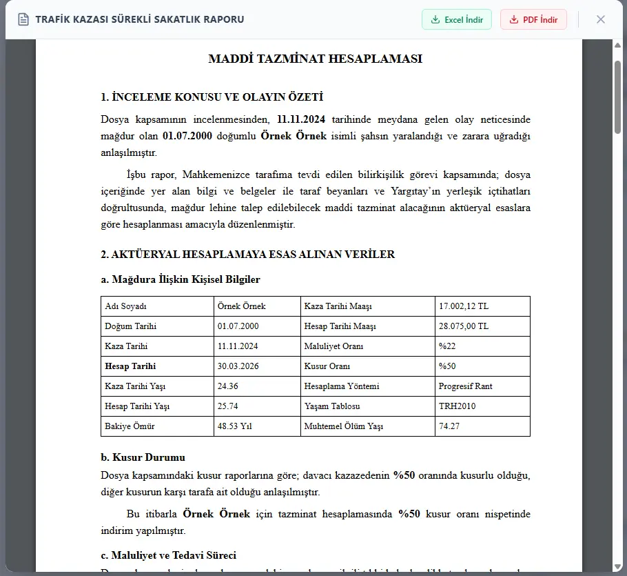 Rapor Görüntüleme Modülü Ekranı-1